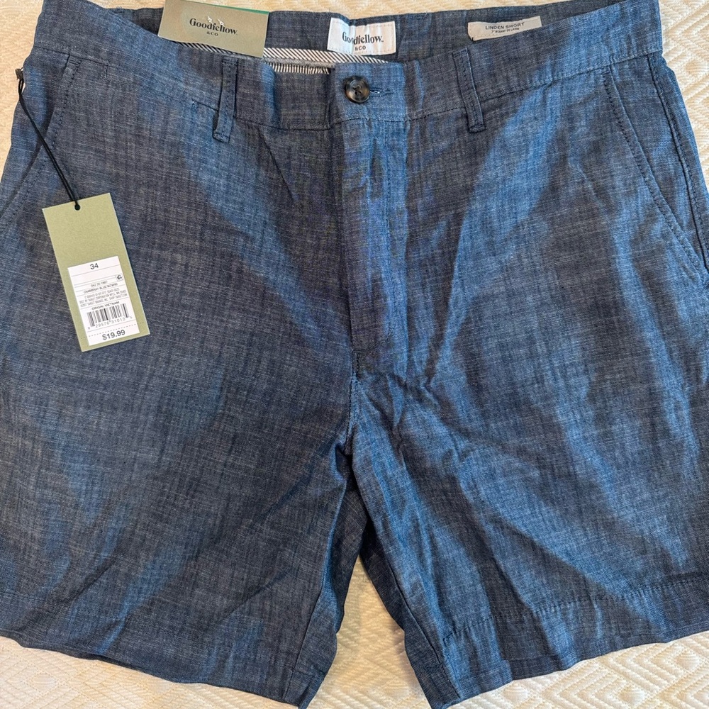 NWT Goodfellow & Co Men's Dark Blue Flat Front Shorts